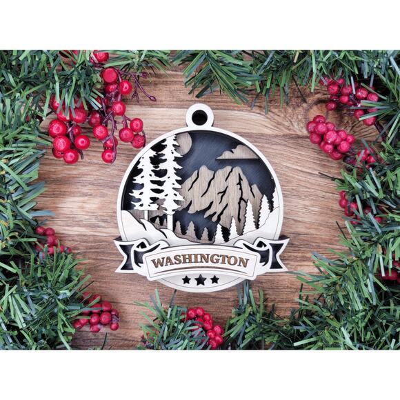 Discover AMERICA State Ornaments Wooden USA State Pride Christmas Gift - Picture 2 of 7